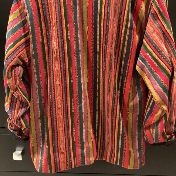 Jacket with Floral and Stripe Patterns - Picture 3 of 3